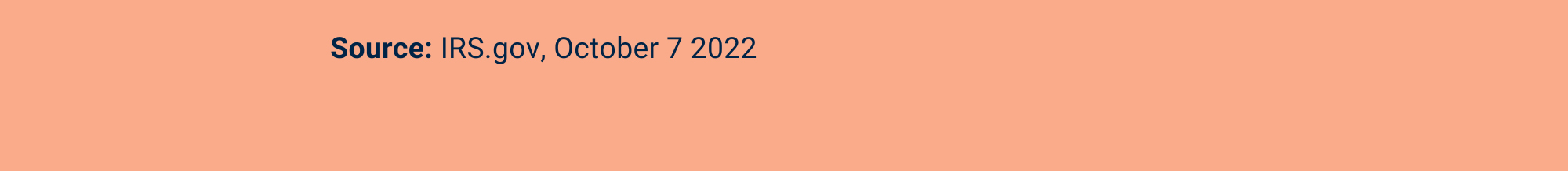 Source: IRS.gov, October 7, 2022.