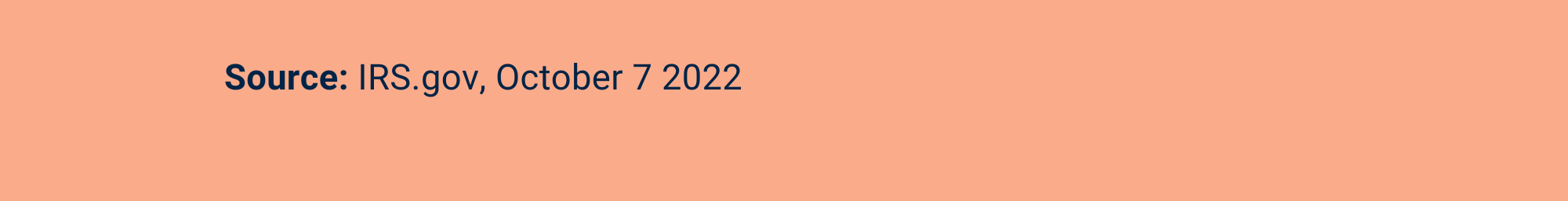 Source: IRS.gov, October 7, 2022.